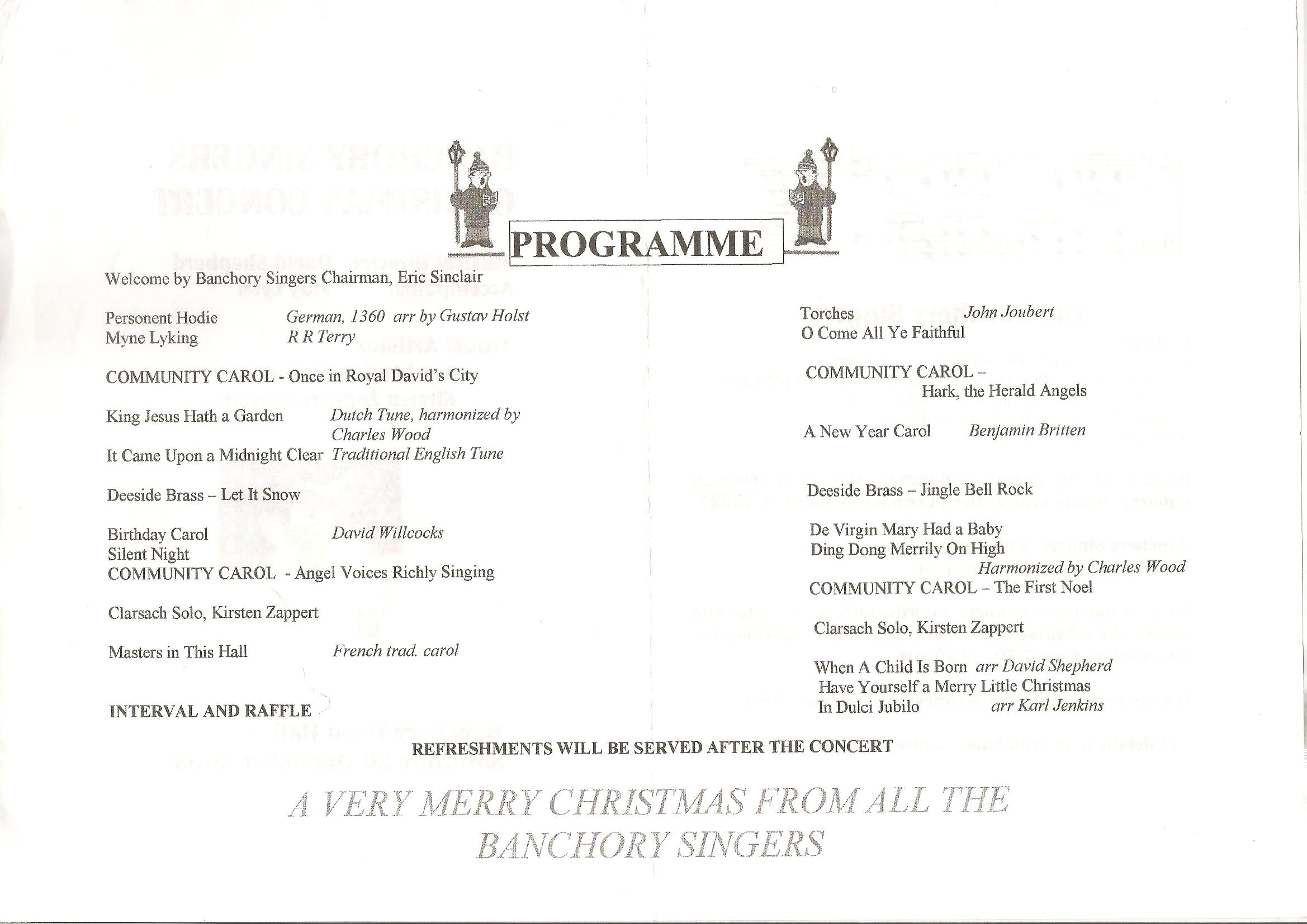 Spring Concert Programme 2003