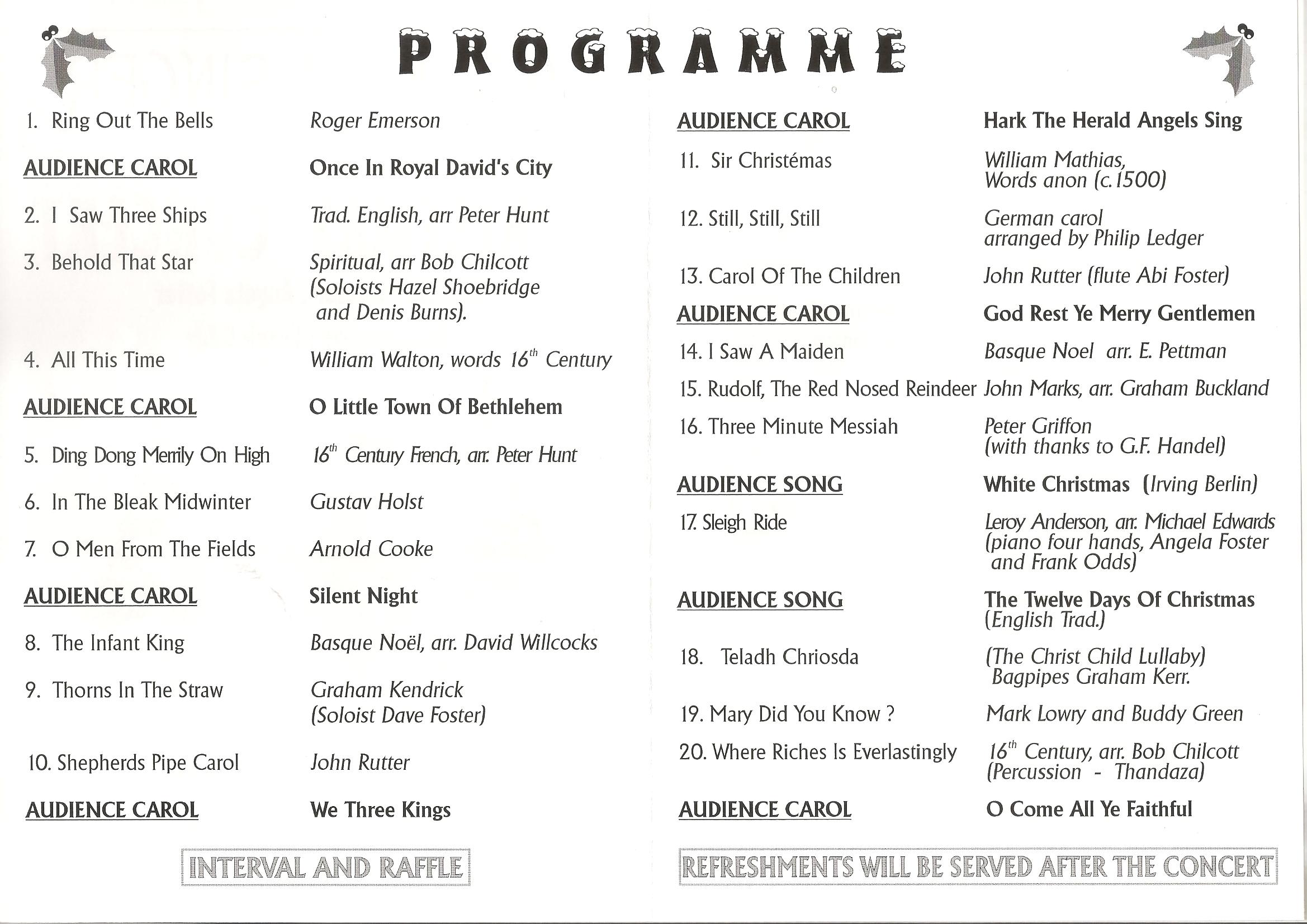 Christmas Concert Programme 2006
