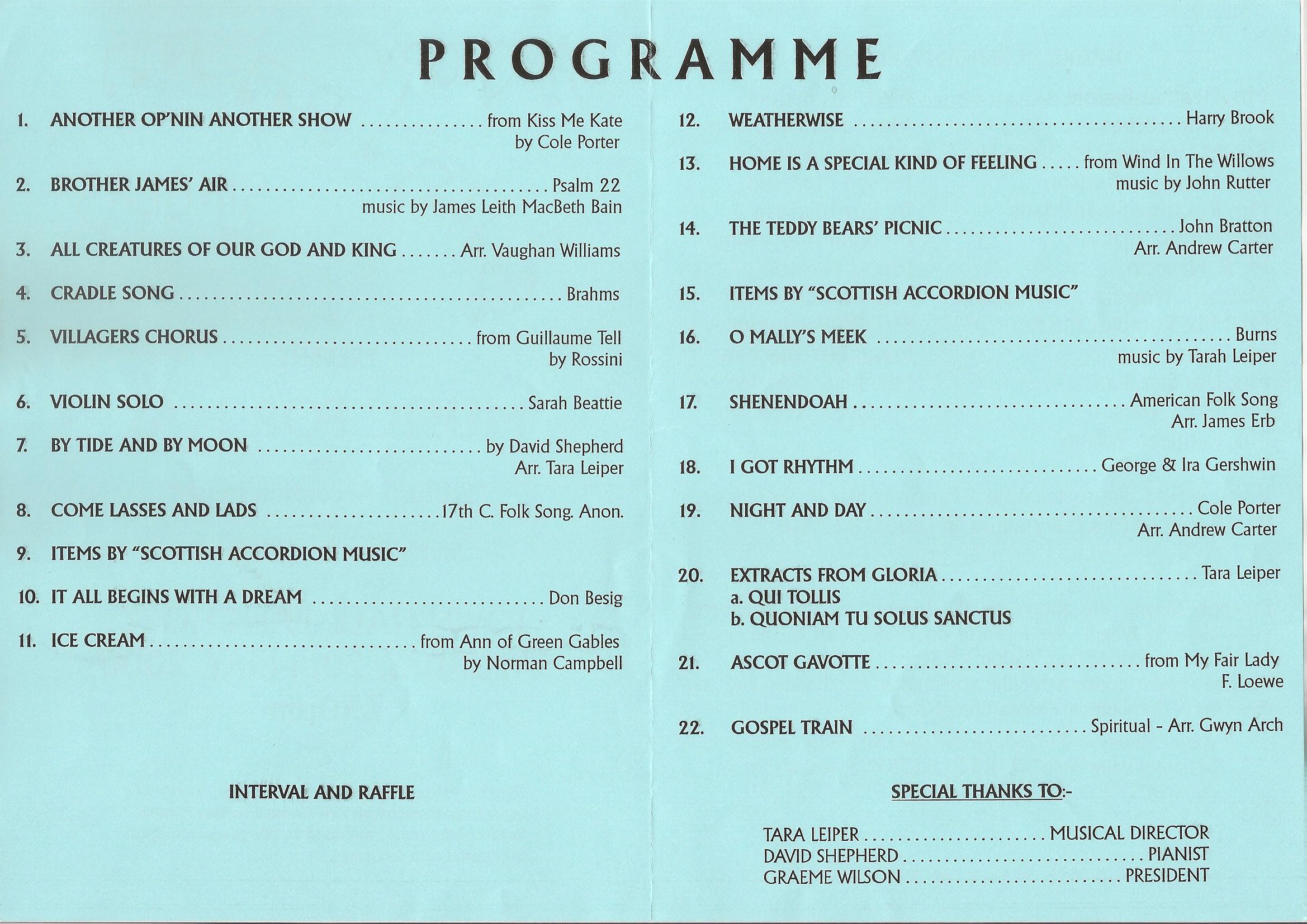 Music For May Concert 2000